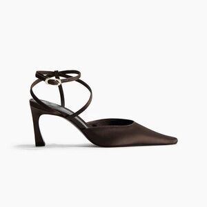 H&M Dark Brown Satin Strappy Heels